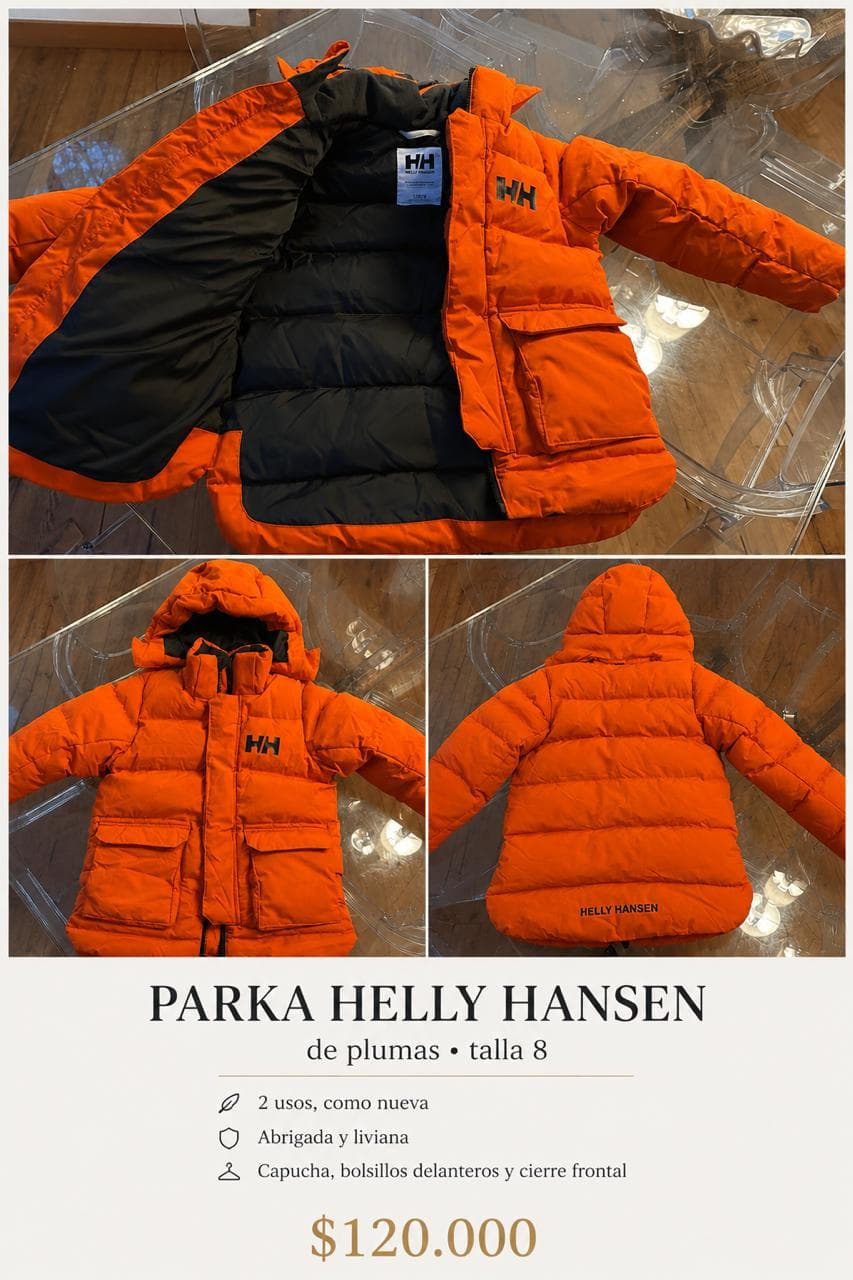 Parka Helly Hansen de plumas talla 8