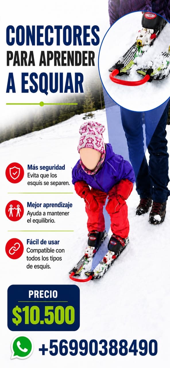 Conectores para aprender a esquiar (une las puntas de los skis para ninos)