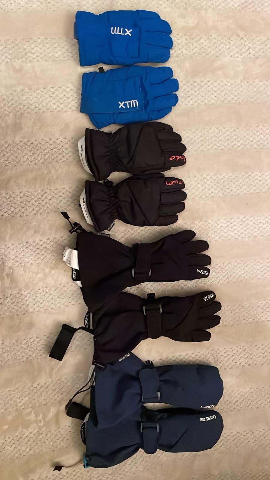 Guantes y mitones talla 6/8 años