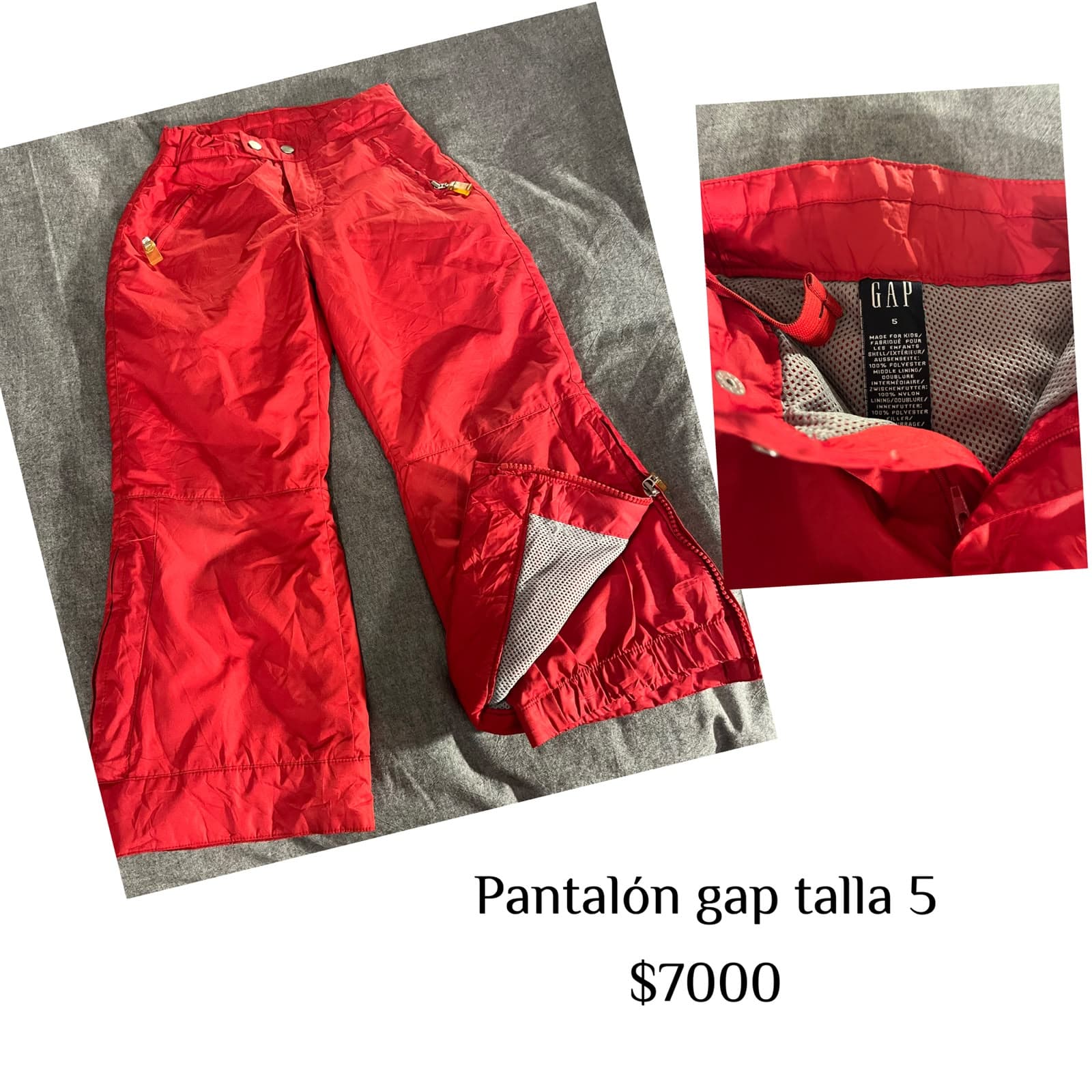 Pantalon de nieve Gap talla 5