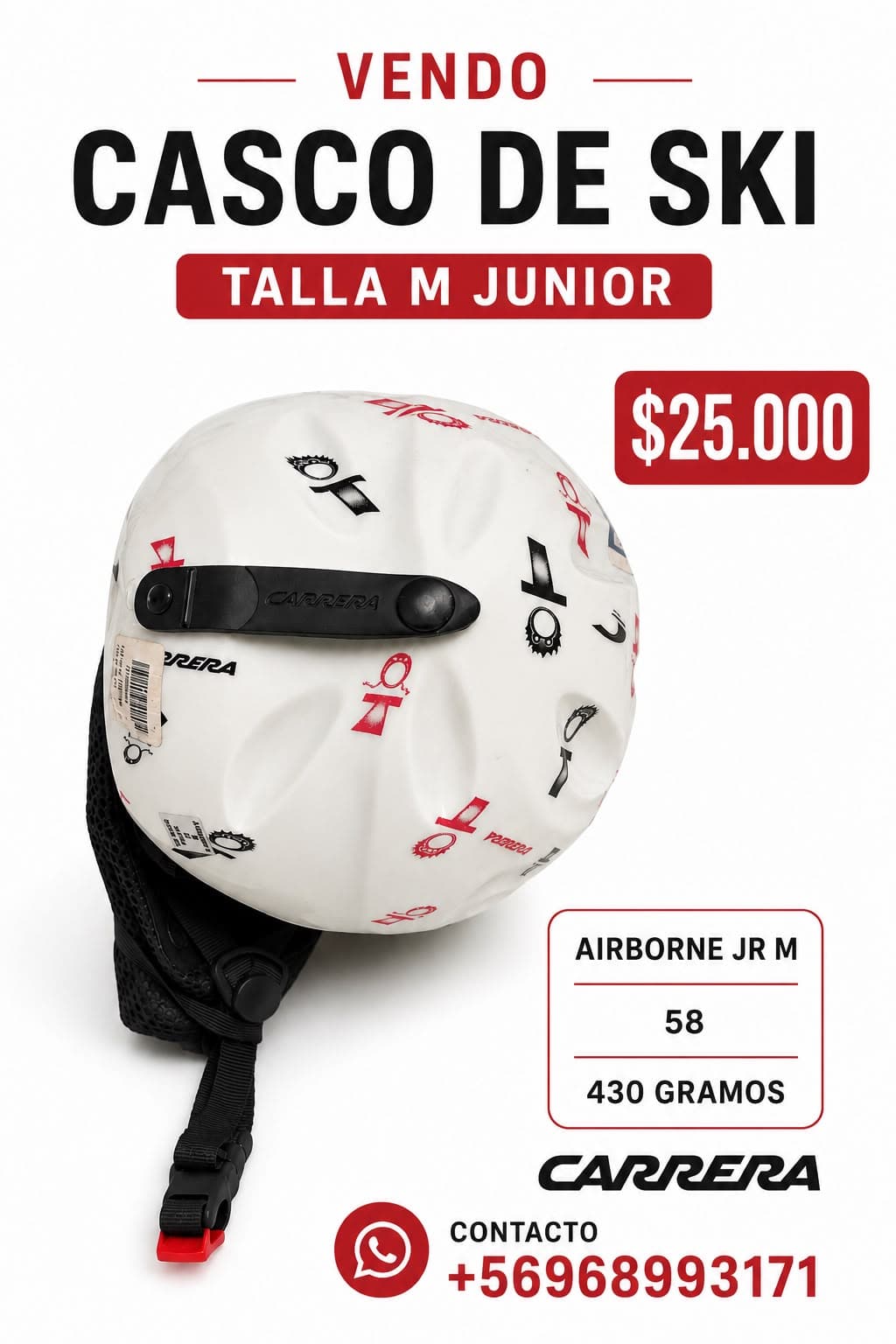 Casco ski Carrera Airborne Jr talla M junior